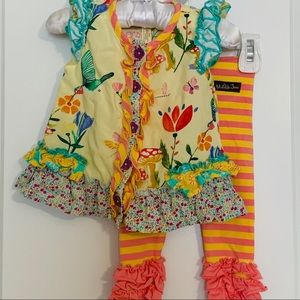 Matilda Jane Dancing Away Top/ Busy Bee Leg Sz6-12